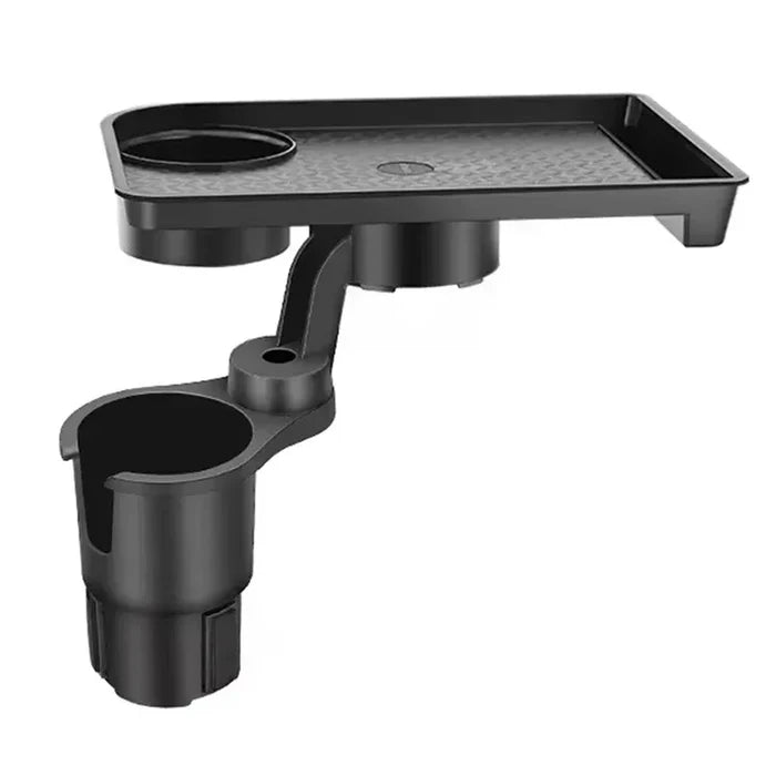 Universal Car Cup Holder Tray | 360° Rotating Adjustable Dual Cup Organizer