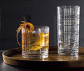Verona Tartan Plaid Deco Bar Tall & Low Glass Set: Vidivi - Lollygag