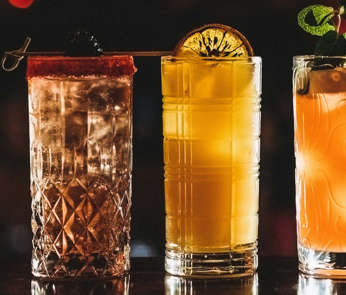 Verona Tartan Plaid Deco Bar Tall & Low Glass Set: Vidivi - Lollygag