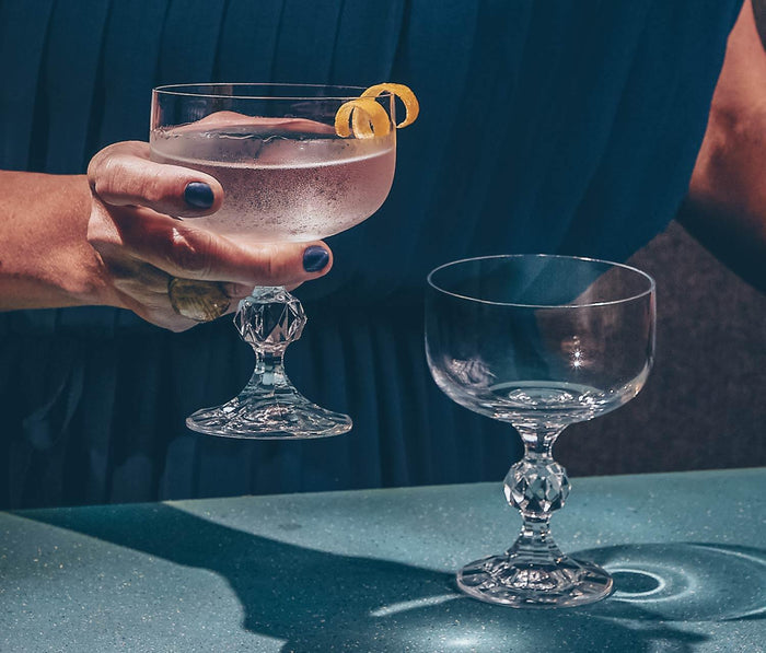 Vintage Claudia-Bohemia Coupe Glass Set