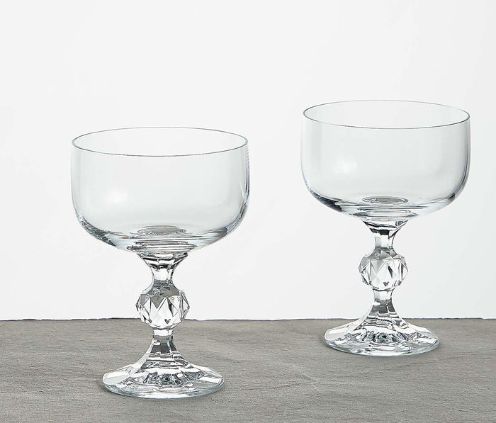 Vintage Claudia-Bohemia Coupe Glass Set