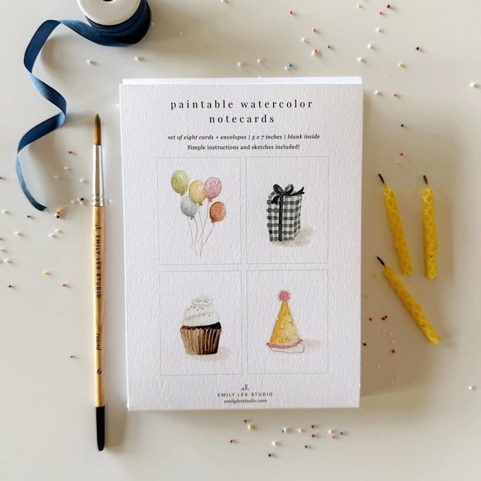 Watercolor Notecard Set, Assorted Styles