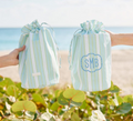 Wet Bag, Green Blue Stripe