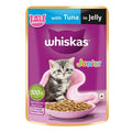 WHISKAS Wet Food for Kittens (2-12 Months), Tuna in Jelly Flavour, 12 pouches (12 x 80g)
