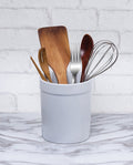 White Stoneware Utensil Holder