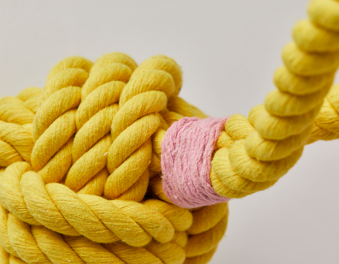Yellow Celtic Knot Tie Rope Dog Toy